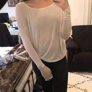 White cream long sleeve shirt